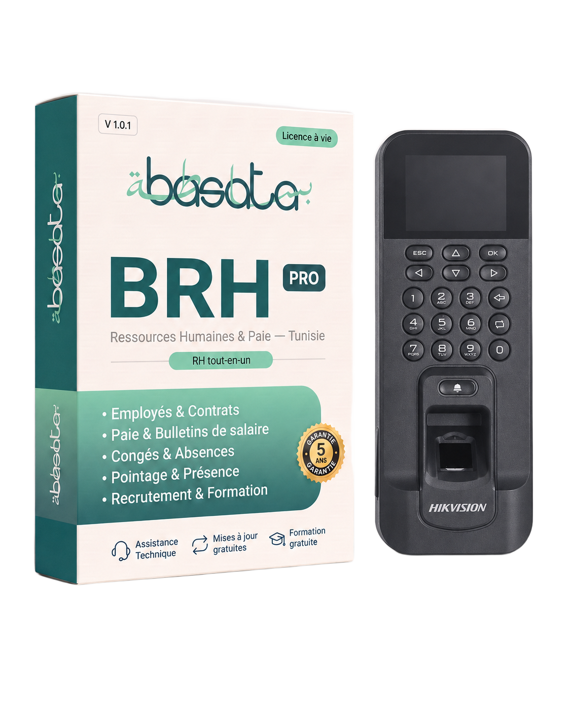 BRH — logiciel RH & paie + pointeuse Hikvision Basata